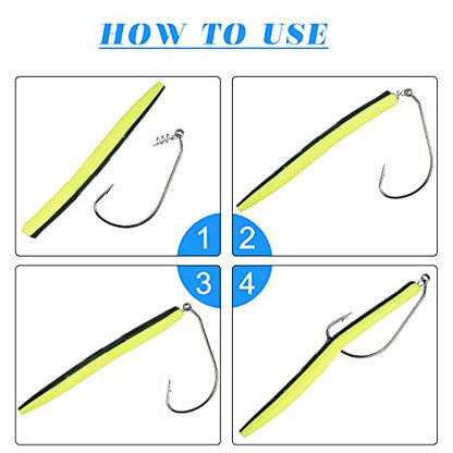 Twistlock Fishing Hooks,50pcs Bass Fishing Worm Hooks with Centering Pin Spring Unweighted Swimbait Hooks for Soft Plastics Lure Baits Saltwater Freshwater Size 1/0 2/0 3/0 4/0 5/0 - size: 5 sizes mixed-50pcs