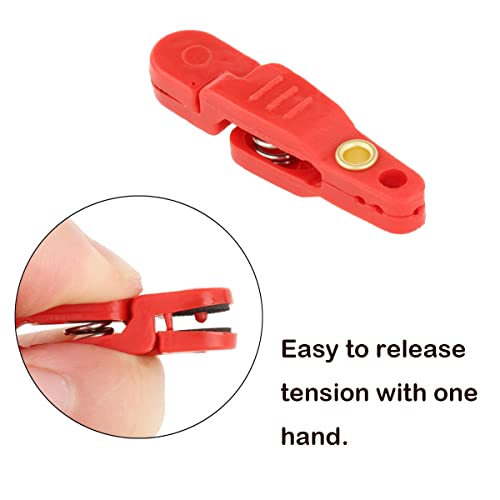 4Pcs Heavy Tension Snap Release Clips Lead Line Clip with Key Ring for Weight Planer Board Kites Downrigger Trolling Fishing - color: Red