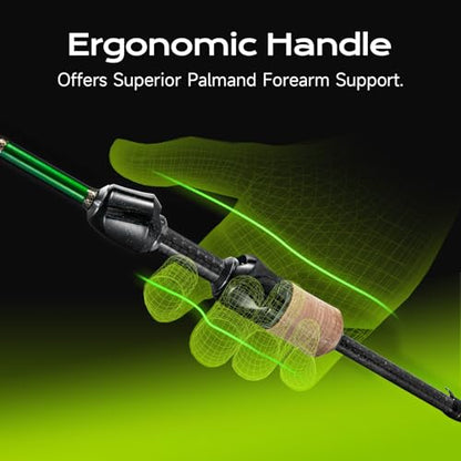 HANDING M1 BFS Rod Ultralight & Light Rod 2-Piece Trout Fishing Rod | Spinning & Casting Rod for Trout Panfish Crappie Perch and Other Light-Tackle Species in Creeks Rivers Lakes and Ponds - size: 7' - Light - Fast