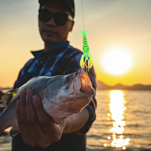 GARVALON 4pcs Soft Fishing Lures Crawfish Baits 95mm Artificial Wear-Resistant Swim Baits for Freshwater Bass Anglers Outdoor Fishing