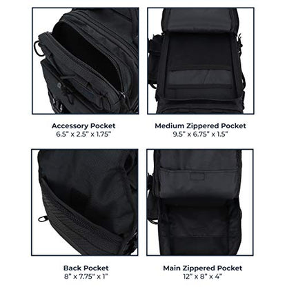 OSAGE RIVER Deluxe Tackle Sling Fishing Bag with Rod Holder, Lightweight Tackle Box Storage, Shoulder Bag for Fishing Hiking