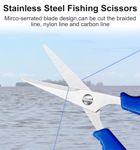 BATHRINS 5 Pcs Fishing Tool Kit with Fishing Pliers, Floating Fish Lip Gripper, Fishing Braid Scissors and Fish Hook Removers