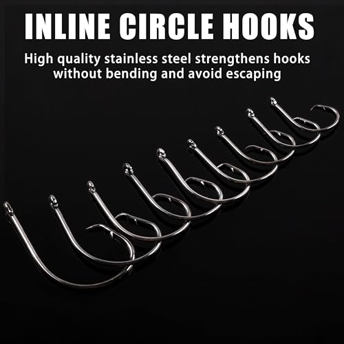 Circle Hooks Saltwater Fishing Hooks, 50/100pcs in-line Octopus Circle Hook High Carbon Steel Straight Eye Barbed Point Catfish & for Saltwater & Freshwater Fishing - size: 7/0_50pcs