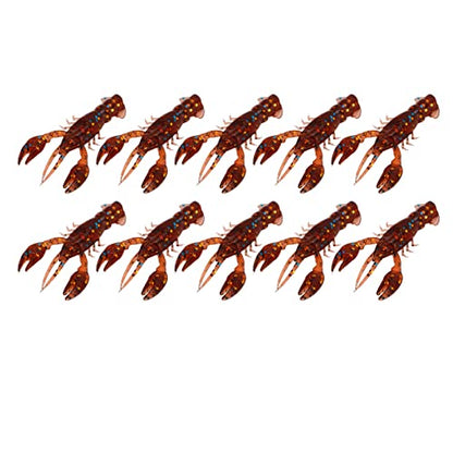 VINGVO Crawfish Lure, 10pcs Fishing Soft Plastic Bait Bass Fishing Lures Crayfish Lure Crawfish Bait PVC Shrimp Artificial Fishing Lures Bait for Carp Bass Fishing Freshwater Saltwater