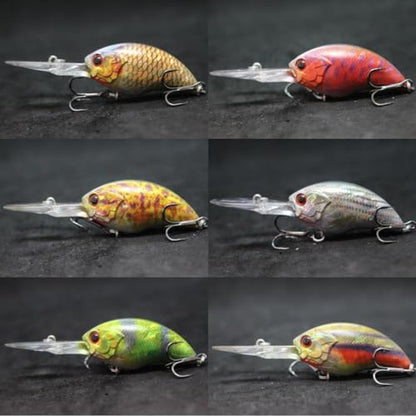 Minnow Crankbait for Bass Fishing Bass Lure Jerkbait Fishing Lures and Tackle Box - color: HC733KB