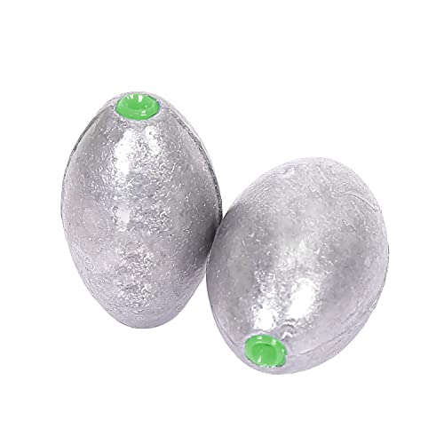 Atibin Removable Egg Lead Fishing Sinkers Saltwater Fishing Oval Sinkers Shot Drop Weight Sinker Set 1/10oz-10oz - size: Size6 (3/4oz.) 10 pcs