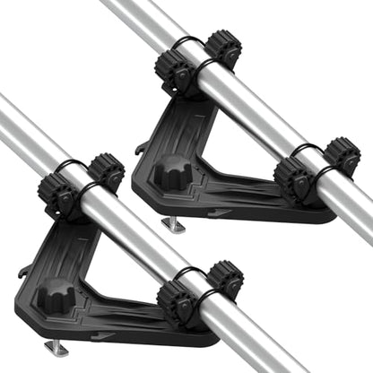 Huntury DoubleHeader Kayak Track Paddle Holder, Save Kayak Track Space, Kayak Paddle Clip, Kayak Track Mount Accessories, Kayak Oar/Fishing Net Holder for Fishing, Pack of 2 - color: Black
