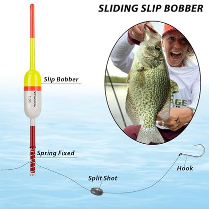 THKFISH Fishing Bobbers Fishing Floats and Bobbers Slip Bobbers for Fishing Balsa Floats Crappie Fishing Bobbers Fixed Bobber (1.5"X0.59"X5.4") (2.5"X0.59"X5.4") - color: Yellow-White-1.5IN