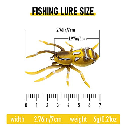 Sumind 4 Pieces Spider Lures Fishing Bass Spider Lure Freshwater Fishing Lures for Bass 1.9 Inch Length Weigh 0.2 oz - color: Multi Color