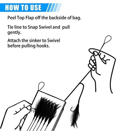 Fishing Bait Rigs 8 Packs Fishing Rigs with 48 Hooks Mackerel Feather Rig | Surf Fishing Rigs with Feather Sharp Hooks for Mackerel, Pollock, Cod, Bass Freshwater Saltwater