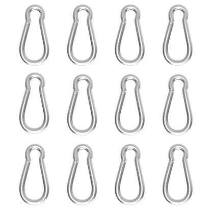 Carabiner, Heavy Duty Galvanized Steel Spring Snap Hook Carabiner Clips with 220LBS Holding Capacity, Ideal for Outdoor, Hammock, Swing and Travel (M5 2Inch, 12PCS) - size: 12PCS-M5, style: Silver
