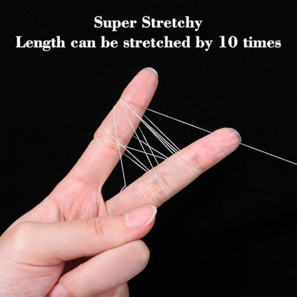 Molain 6 PCS Fishing Bait Elastic Thread, 0.2mm 820 FT Per Spool Invisible Magic Thread for Fishing Fishing Line Fishing Bait String No Knots Required Bait Keeper Stretchy Clear String for Catf