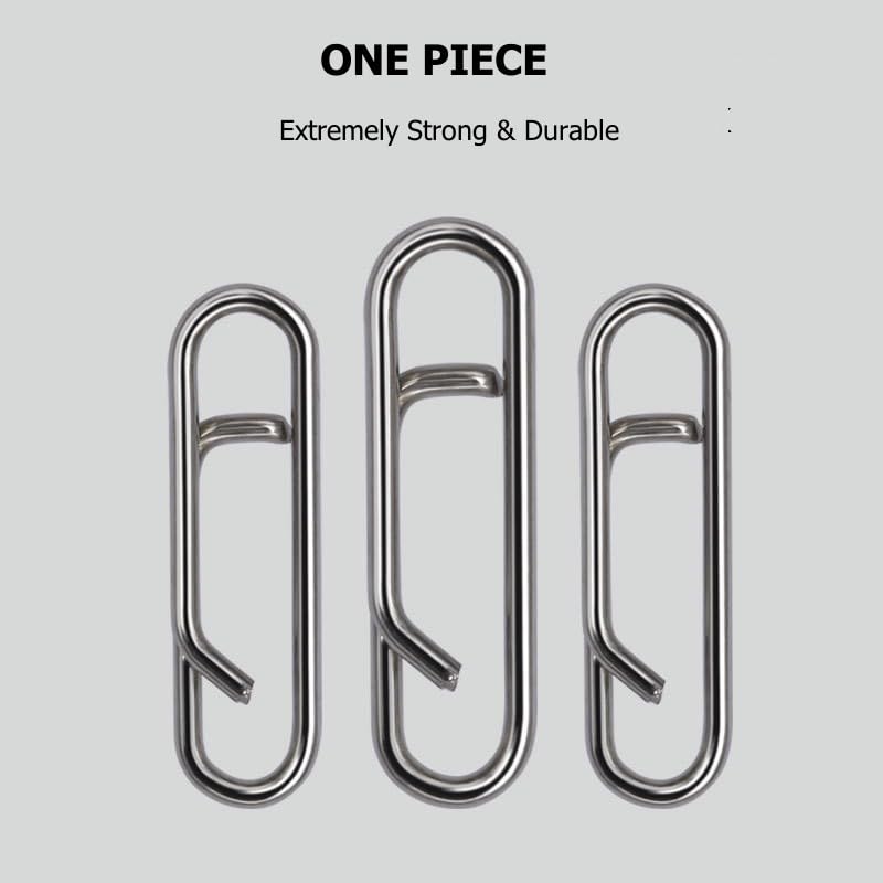 100pcs/pack Stainless Steel Power Clips Lure Clips Snaps Quick Change Fishing Lure Connector Kayak Drifting Fishing Fast Snaps Speed Clips - color: XL_25mm_90lbs