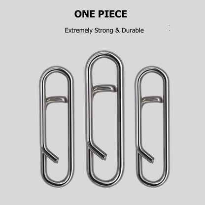 100pcs/pack Stainless Steel Power Clips Lure Clips Snaps Quick Change Fishing Lure Connector Kayak Drifting Fishing Fast Snaps Speed Clips - color: XL_25mm_90lbs
