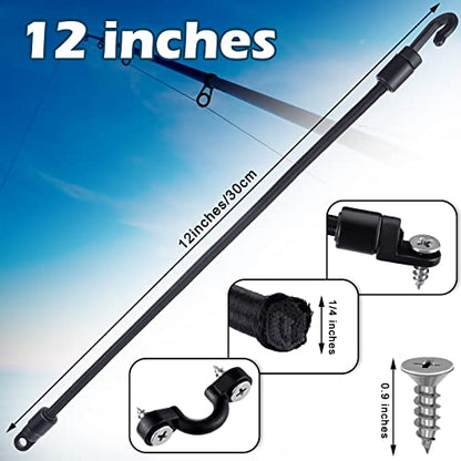 8 Sets Rod Strap Holder Boat Deck Rod Straps Rod Tamer Straps Fishing Rod Hold Down Straps Deck Mount Connector Boat Fishing Rod Straps Deck Mount Straps for Fishing Boat Kayak