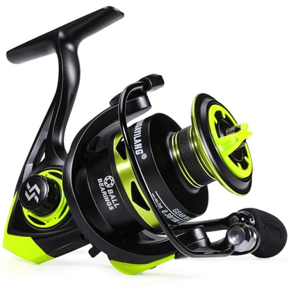 Sougayilang Spinning Fishing Reels, Carbon Fiber 17.5LBs Max Drag,5.2:1 Gear Ratio, Ultra Smooth Powerful for Inshore Boat Rock Freshwater Saltwater Fishing - size: 2000