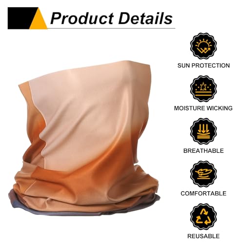 HARFINGTON Summer Cooling Neck Gaiter Sun Protection Face Mask Fishing Necks Gaiter Unisex for Cycling Outdoor Sports - color: Gradient Brown-gray