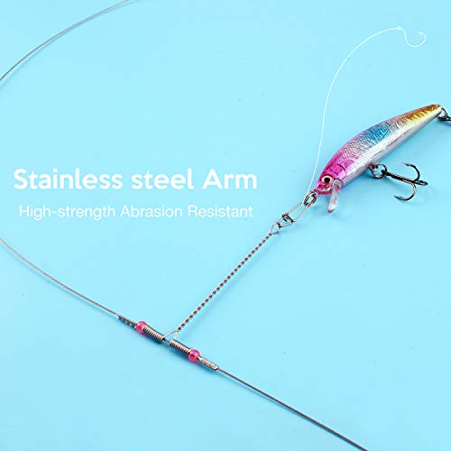 Fishing Leaders, Fish Line Stainless Steel Wire with Swivels Snap Connect Fishing Gear and Equipment Tackle Kit, for Lures Bait Rig Or Hooks, Fishing Gift - color: 10PCS High Low Rig