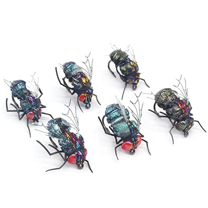 YZD Realistic Fly Fishing Dry Wet Nymph Trout Flies Topwater Lures for Freshwater Saltwater High Simulation Hand Tie Lure Kits 6 pcs