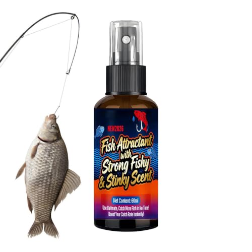 Fish Scent Attractant 60ml Additive Enhancer Liquid with Fishy Stinky Scent | Bass Attractant for Reservoirs Lakes Rivers Sports Outdoors Trout Cod Carp Bass