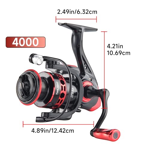 HAUT TON Dolphin Advance Edition Spinning Reel,5.2:1Gear Ratio,22LBS,5+1BB,Backlash Free Bearing,Sealed Drag System,Saltwater,Freshwater Fishing Reels - color: TGR, size: 4000