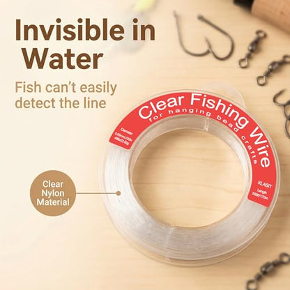 KLASIT Fishing Line 788FT,Invisible Monofilament Fishing Wire,Supports 43 Pounds Strong Nylon Invisible Thread for Hanging Decorations,Balloon Garland,Crafts,Picture Display - style: 0.55mm/558ft/48lb