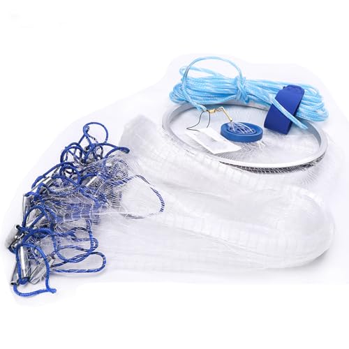 Cast Nets for Fishing Saltwater Fishing Net with Aluminum Ring for Bait Trap Fish Throw Net for Bait Fishing Cast Net 4FT
