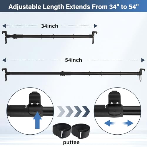 Car Clothes Hanger Bar, Telescoping 34-54 Inch | Heavy Duty, Clothing Racks for Hanging Clothes, Suitable for Cars Trucks SUVs - size: 54 inches