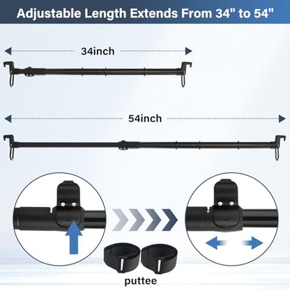 Car Clothes Hanger Bar, Telescoping 34-54 Inch | Heavy Duty, Clothing Racks for Hanging Clothes, Suitable for Cars Trucks SUVs - size: 54 inches
