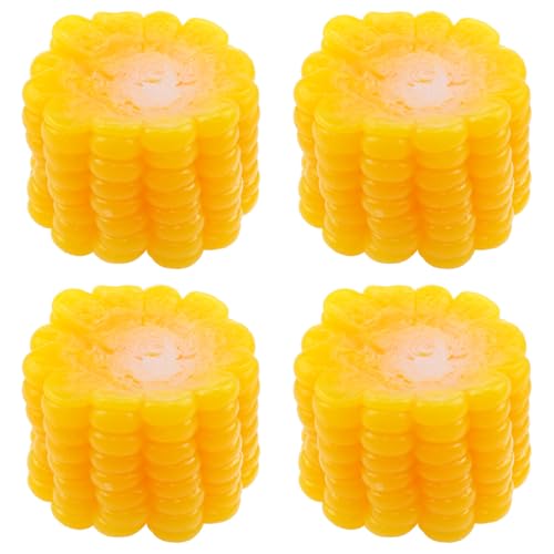 Simulated Corn 1.77x1.18 inches Artificial Corn Model Decoration Realistic Food Props Suitable for Photo Offices Families Exhibition Rooms Hotels 4PCS