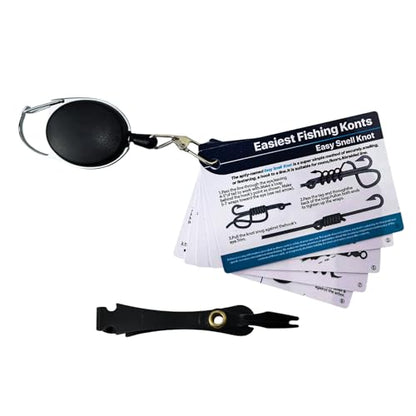 Easiest Fishing Knots Waterproof Guide with 12 Fishing Line Knot Types, Included Fishing Knot Tying Tool Set Essential Fishing Accessories for Fishing Gear and Equipment