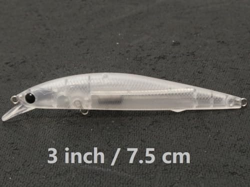 10 Blank Unpainted Minnow Crankbait Topwater Lipless Jerkbait Fishing Lures V5 - color: UPM258P10