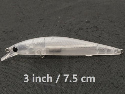 10 Blank Unpainted Minnow Crankbait Topwater Lipless Jerkbait Fishing Lures V5 - color: UPM258P10