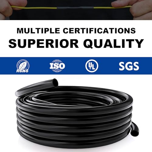 3/8" Heat Shrink Tubing, 32.8 Feet Roll Industry Marine Grade 3:1 Shrink Ratio Shrink tubing, Adhesive Lined Heat Shrink Tube, 3/8 Waterproof Shrink Tube for Wires Home Marine Automotive-Black - size: 3/8"-32.8 Feet