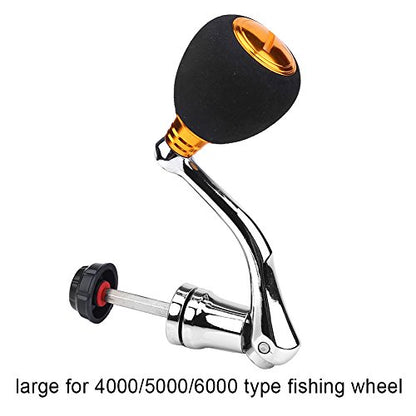 Tbest Fishing Spinning Reel Handle Metal Rocker Arm Reel Replacement Power Handle Grip - color: Gold, size: Medium