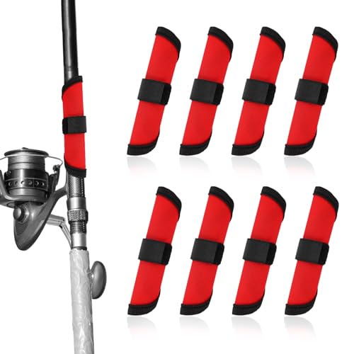 BOXOB 8pcs Fishing Lure Covers, 5.91 Inch Fishing Hook Covers Fish Pole Sleeve Fish Bait Gloves Protectors Wraps Essential Gear for Fishermen Gift