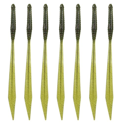 6th Sense – Ridge Worm – Soft Plastic Worm – Bass Fishing – Long Flowing Ribbon Tail Worm – Made in the USA (7 per Pack) - color: Cali Magic Red