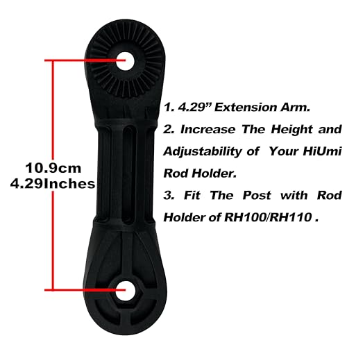2 Pack Fishing Rod Holder with Track Mount Universal T-Shaped Screw Mounted on Rail for Kayak, Canoe, Fishing Boat - color: 2Pack Extender Rod Holder with Rail