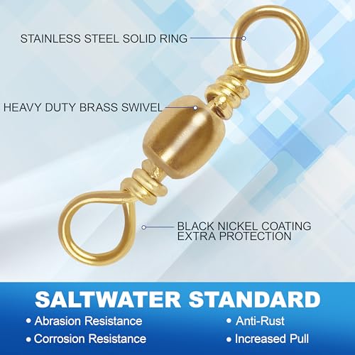 Fishing Barrel Swivels 50 100PCS Saltwater Freshwater Swivels Fish Tackle Accessories Fishing Line Connector High Strength Stainless Steel Solid Ring Rolling Fish Swivel - size: 8#, style: 50PCS