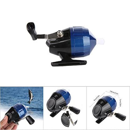 plplaaoo Portable Spincast Fishing Reel Slingshot Outdoor Shooting Harpoon Dart Reel Lightweight Durable Metal Rocker Arm Easy Operate for Fishing Lovers Beginners Red Black Blue Green - color: Blue