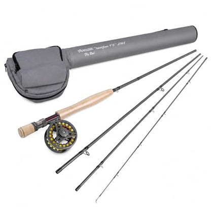 Aventik TroutFly Series Fly Fishing Rod and Reel Combo, 9' LW5 / 9' LW8, Toray 46T Carbon Fast Action Trout Rod with Pre-Spooled Aluminum Reel, 4-Piece Travel Set with Cordura Tube - size: 9'0'' LW8