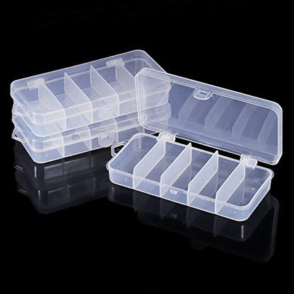 PATIKIL Small Fishing Lure Storage Box 3 Pack Plastic Fish Tackle Container Organizer, Clear