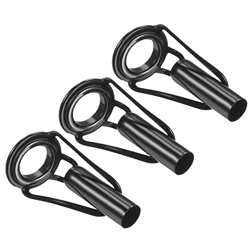 PATIKIL Tube Dia Fishing Rod Tips Repair Kit, Stainless Steel Black Guide Ring for Fishing - size: 4.6mm