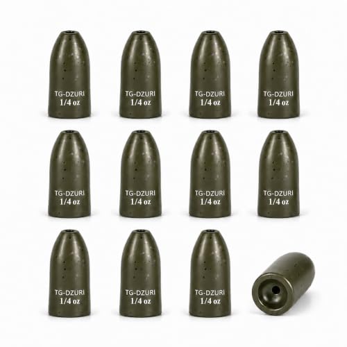 Tungsten Bullet Fishing Weights - Insert Free Worm Sinkers for Bass Fishing, Ultra Sensitive Texas & Carolina Rig Weights, Flipping & Pitching, 1/16, 1/8, 3/16, 1/4, 3/8, 1/2 oz, 5-12 Pack | 3 Colors 1/16-1/2oz Fishing Sinkers for Texas Rig, Carolina Rig,