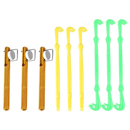 Zerone Fishing Knot Tool Set, 9 Pack Aluminum Alloy Stainless Steel Hook Tying Device Remover for Small Hooks Easy Carry Fishing Gear