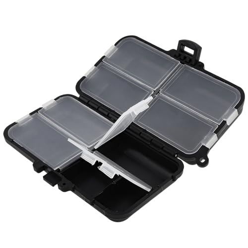 Mini Fishing Tackle Box, Small Fishing Accessories Storage, Double-Layer Lure Accessories Box, 9 Compartments (4.5 x 2.6 x 1.3 inch)