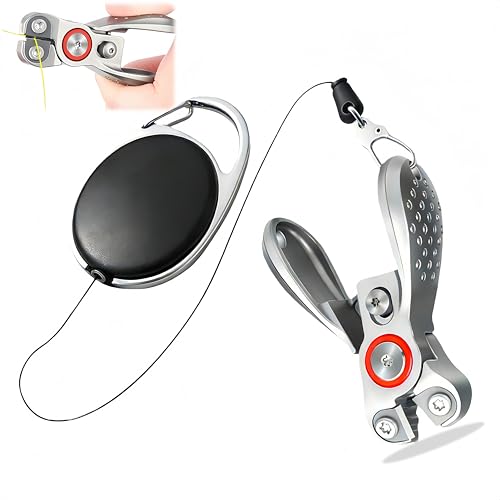 Portable Fishing Line Cutter Mini Stainless Steel Braid Line Remover Scissors Clipper Nippers Quick Fly Fishing Knot Tying Tool Accessories with Retractors Small Mono and Fluoro Lines Cutters