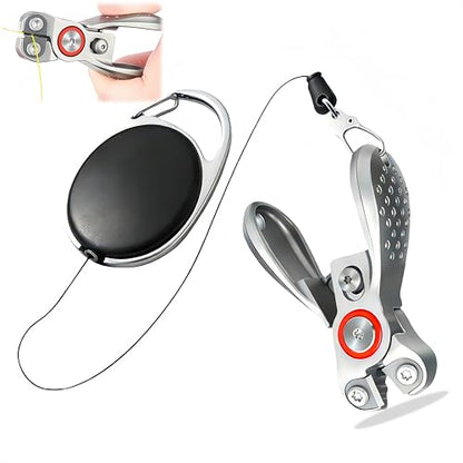 Portable Fishing Line Cutter Mini Stainless Steel Braid Line Remover Scissors Clipper Nippers Quick Fly Fishing Knot Tying Tool Accessories with Retractors Small Mono and Fluoro Lines Cutters