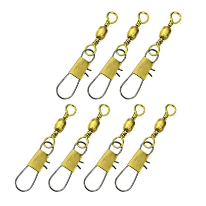 Eagle Claw 01031-010 Barrel Swivel with Interlock Snap, Brass Finish