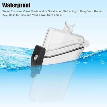 Transparent Clear Waterproof ID Card Badge Holder Case Waterproof Sports Case Vertical Badge Holders with Lanyard and Keychain,Identification Badges and Supplies, Identification Badges and Supplies